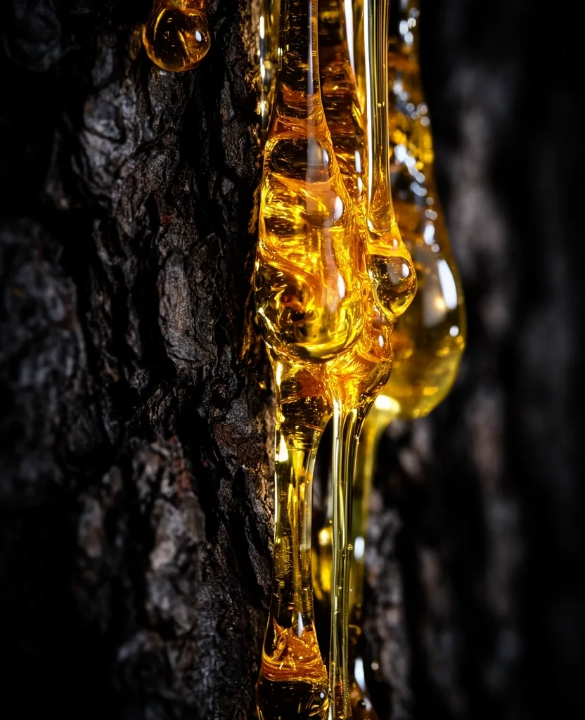 Pine resin and bark