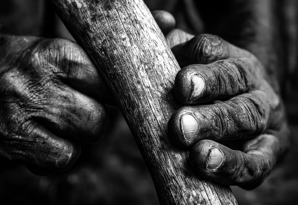 Traditional tools and manual labor texture